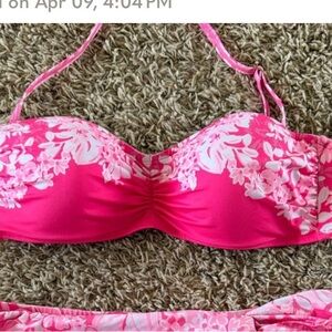Lilly Pulitzer Pink and White Bikini Top